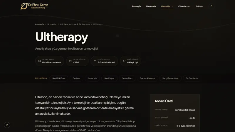 Treatment page: a summary at a glance