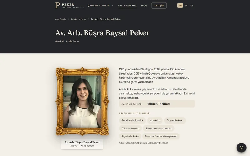 Avukat profil sayfası